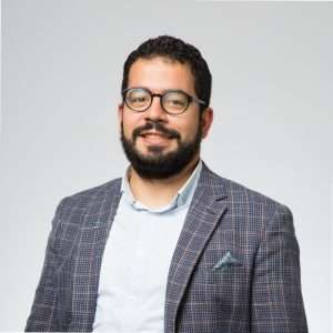 Dr Ahmad Taha, a Glasgow University researcher working with West of Scotland Housing Association to explore electric wallpaper as a sustainable heating method.