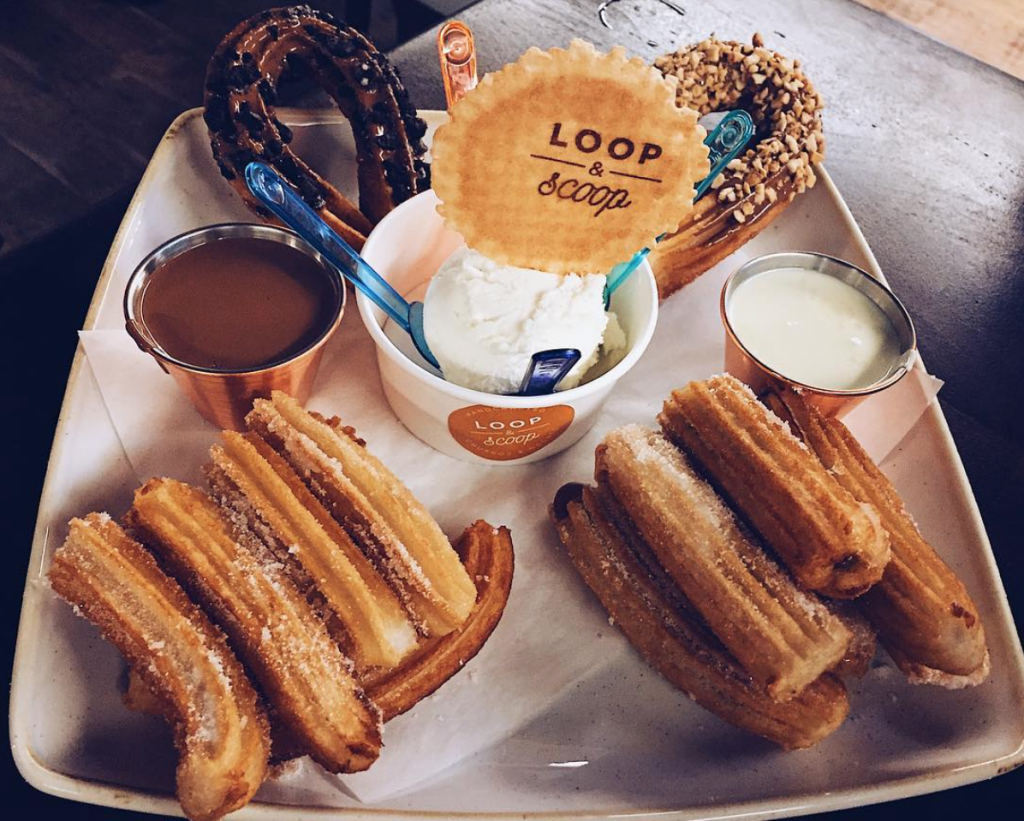 loop and scoop churros and ice cream