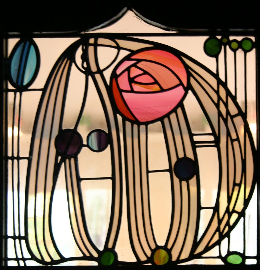 Photograph of a Mackintosh stained glass window